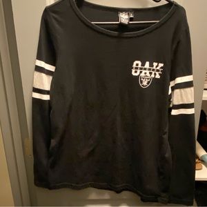 NFL Team Apparel Oakland Raiders Women's Size Medium Black Long Sleeve T-Shirt